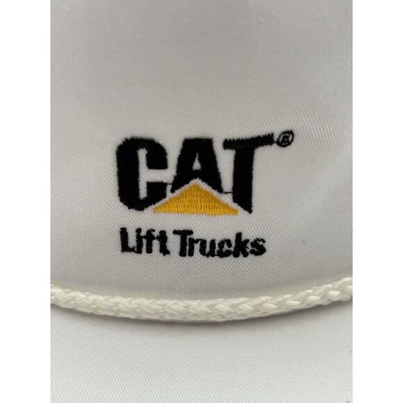 Vintage CAT Caterpillar Patch Construction Trucker Rope Hat Snapback Cap White - Picture 8 of 9